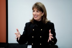 Jackie Speier Skateboards with Stephen Colbert