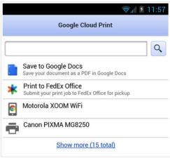 Google Cloud Prints to Android and FedEx