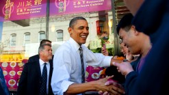 President Barack Obama Stops in Chinatown