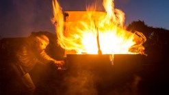 Fiery Farewell For Beachside Piano