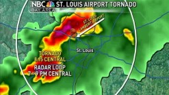 Tornado Closes St. Louis Airport. Chief Meteorologist Jeff Ranieri Has Radar When Tornado Hits.