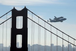 Endeavour Flies Over San Francisco
