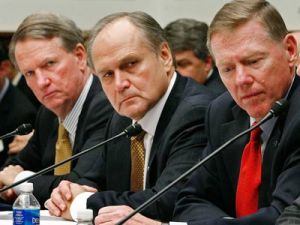 The CEOs of GM, Chrysler, and Ford returned to Washington, DC today to ask again for a federal bailout of their companies. They left their private jets at home.
