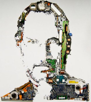 Steve Jobs Portrait Made From Old MacBook Pro Parts