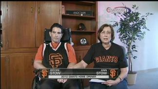 Bryan Stow Virtually 'Hands' Ball for 1st Pitch