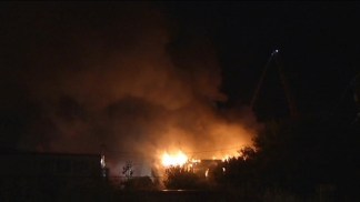 Raw Video: Fire at Menlo Park School