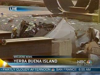 Big Rig Flips Off Bay Bridge