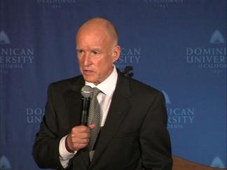 Raw Video: Jerry Brown in the Spin Room