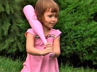 Emily Plays Ball With Her Dad