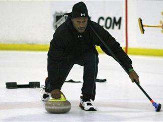 Curling with Vernon Davis