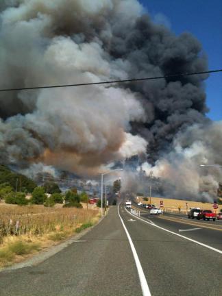Wye Fire Burning in Lake County