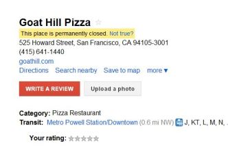 Google's Places Reported Closed by Spammers