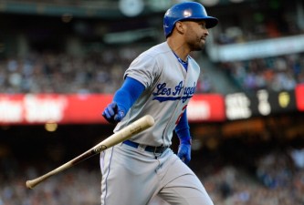 Matt Kemp Gives Fan Shirt off His Back at AT&T