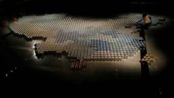 Artist Ai Weiwei Constructs Large Map of China with Baby Formula Cans