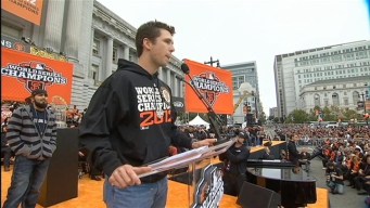 Romo, Posey and Cain Speak at the Giants Celebration