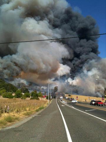 Wye Fire Burning in Lake County