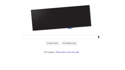 Google Doodle Goes Black to Protest SOPA