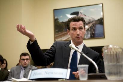 San Francisco Mayor Gavin Newsom can't afford to appear soft on immigration now that he's running for governor. San Francisco Mayor Gavin Newsom can't afford to appear soft on immigration now that he's running for governor.