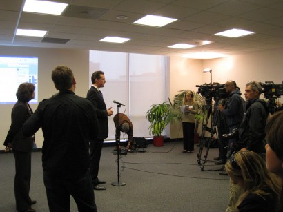 While Gavin Newsom is no friend of the press, he's rarely been known to shy away from cameras.