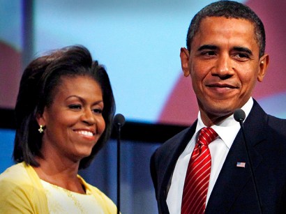 First Lady Michelle Obama dished on Jay Leno's NBC show Friday about her husband's most annoying habits, sarcastically quipping hubby Barack is "perfect" before she spilled the beans about how he ange