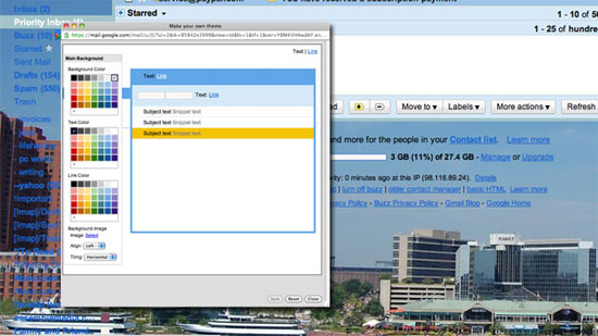 Gmail Now Allows Customizable Themes 