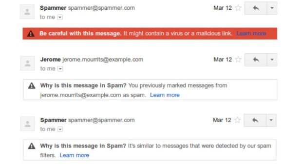 Gmail Explains Spam to You