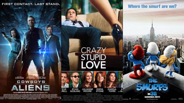 This Week's New Movies: "Cowboys & Aliens," "Crazy, Stupid, Love," "The Smurfs" and More