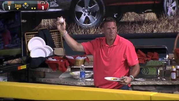 Dan Majerle Catches Ground-Rule Double One-Handed