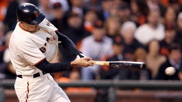 Hunter Pence Broken Bat 'Triple Hit' Scores Three