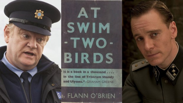 Michael Fassbender Diving Into Brendan Gleeson's "At Swim-Two-Birds"