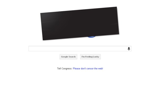 Google Doodle Goes Black to Protest SOPA