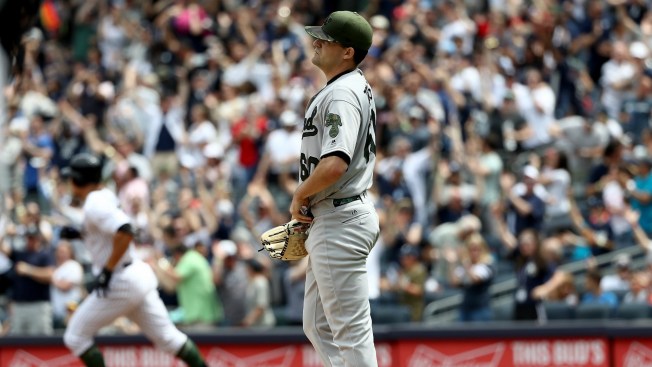 Judge Hits 1st Slam, Pineda And Yankees Beat Sloppy A's 9-5