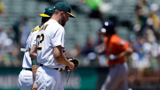 Reddick's big day lifts Astros over Athletics 12-9