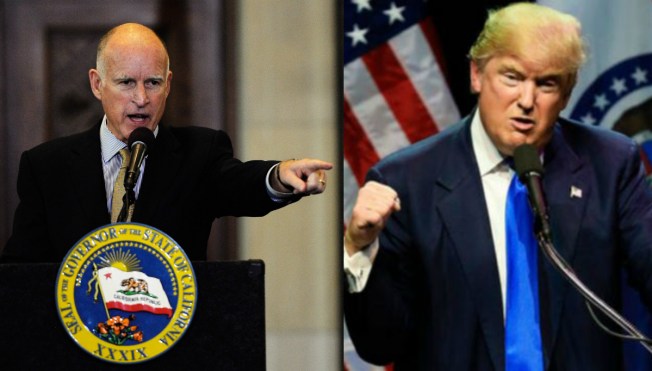 Image result for trump vs jerry brown