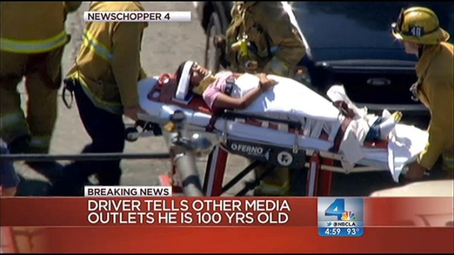 Witnesses at the scene say a man, who told media outlets he is 101 years old, was pulling out of a Food 4 Less parking lot when he struck nine children and two adults across the street from Main Street Elementary School, shortly after school let out for the day. Kim Baldonado reports from South Los Angeles for the NBC4 News at 5 p.m. on Aug. 29, 2012.