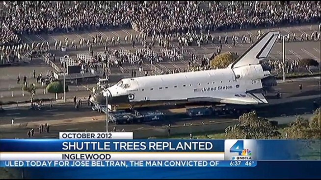 The California Science Center is making good on its promise to replant trees that were cut down during the Space Shuttle Endeavour's journey through the streets. NBC4's Toni Guinyard reports on 