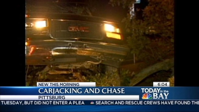 Police arrested an Antioch man who allegedly carjacked two people at a restaurant Tuesday, stole their car and crashed it shortly afterward in Pittsburg. The victims are expected to survive. Christie Smith reports.