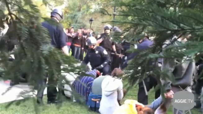 The UC Davis campus police chief has been placed on leave following the incident that was caught on tape.