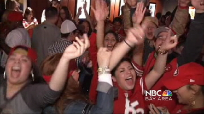 49ers Fans around the Bay Area celebrated the team's victory over the Falcons. Monte Francis reports.