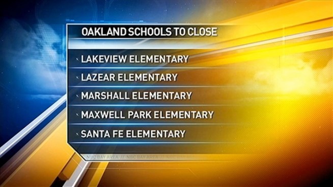 Oakland Superintendent releases list of five schools that will close next year.