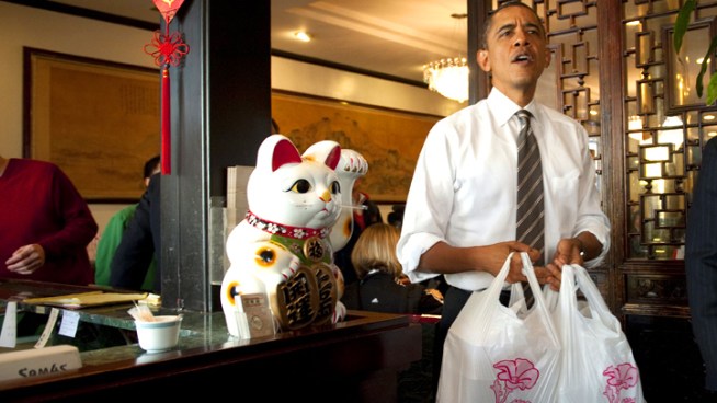 President Gets Take Out From Chinatown