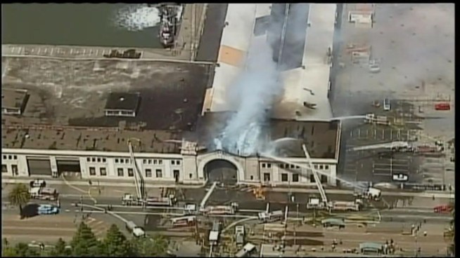 Firefighters responded to a fire at San Francisco's Pier 29 on Wednesday afternoon.