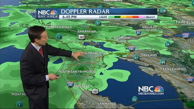 A chilly weather system will spill some rain at times our way with highest totals near the coastline and Santa Cruz mountains.  Its also bringing in some lowering snow levels overnight into the 2,000 to 3,000 ft. range in the North Bay before daybreak and closer to 3,000 feet around the South Bay.  This means our higher peaks stand a good chance for some snow until the moisture moves on later on Saturday afternoon.  There's a chance some inland valleys around the North Bay may briefly experience some sleet mixed with rain at lower elevations as cooler air trapped inland temporarily allows a wintry mix at times.  Throughout the day high surf will pound the coastline with some breakers in the 15-20 ft. range, use extreme caution if you are making plans near the shore on Saturday.  Wave heights should drop slightly on Sunday.Rain will taper off into Saturday evening with a frosty night likely into Sunday morning under clearing skies and decreasing wind.  The rest of the weekend should remain dry though daytime temps will be quite cool with highs mainly in the upper 40s to mid 50s.  - Rob Mayeda