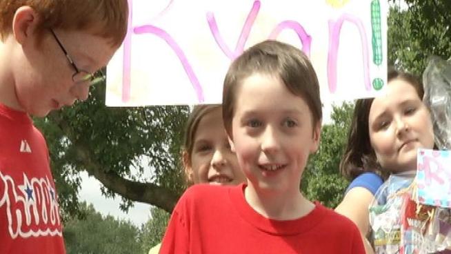 A young Phillies fan is doing much better and now home five weeks after he was critically injured in a hit-and-run accident after the team played a game in San Francisco.