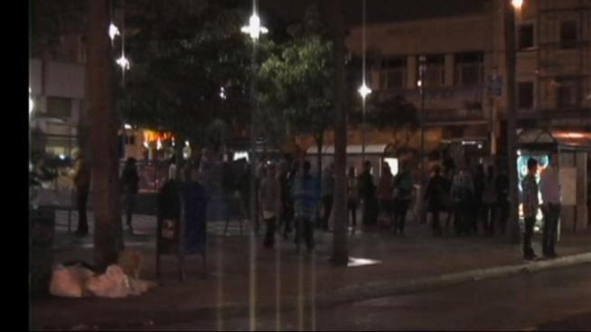 About 100 people walked in protest against an officer involved shooting in San Francisco that left a young man dead.