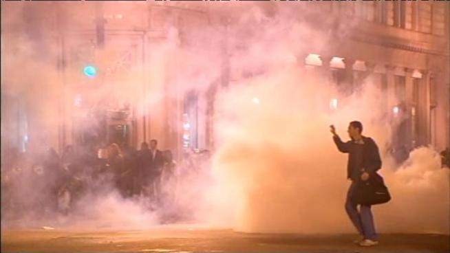 An Occupy protest in Oakland turned violent Tuesday night when Oakland police fired tear gas at protesters.