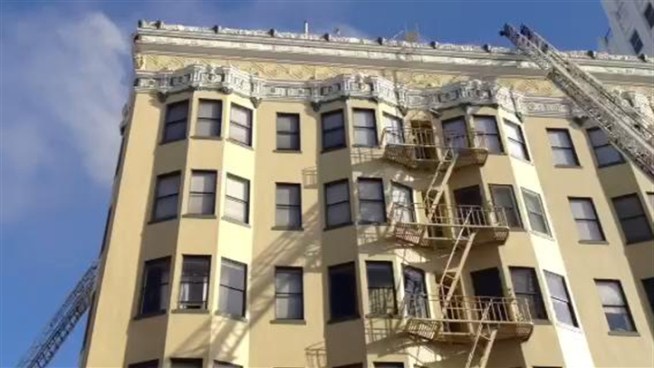 Firefighters are at the scene of two fires in San Francisco tonight, a fire dispatcher said.