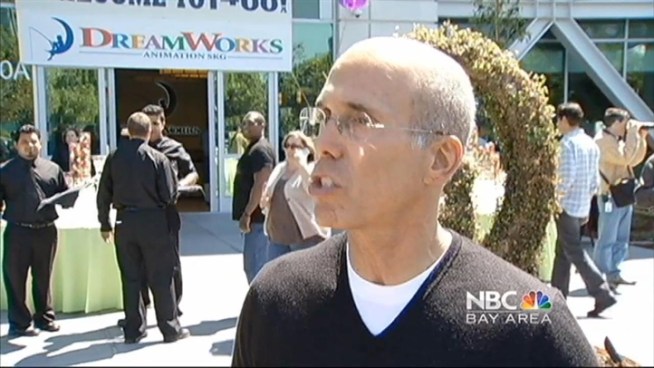 Hollywood mogul and company CEO Jeffrey Katzenberg cut the ribbon Thursday in Redwood City, alongside the ecstatic mayor , Alicia C. Aguirre. This is a deal where a company known for special effects will also help a community see ripple effects. New jobs (200 are needed), new housing, and new money.  Everybody wins - especially local animators and engineers, who will now be wooed by both Pixar and DreamWorks.
