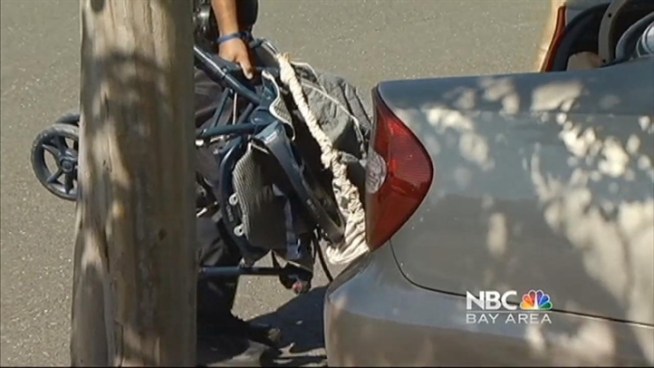 A mother and a small child are being treated at hospitals Wednesday afternoon after being hit by a car while crossing a street in Fremont, a fire official said.
