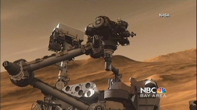 A rover is scheduled to land on Mars tonight as part of NASA's exploration of Mars and the continued search for signs of extraterrestrial life. Arturo Santiago reports from NASA Ames, in Mountain View.